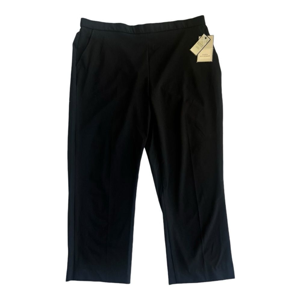 NWT Dana Buchman Black Straight Leg Mid Rise Comfort Waist pants Size 18S
